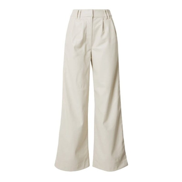 Topshop Faux Leather Super Wide Tailored Pants in Ecru, Size 8​​​​ - Picture 1 of 1